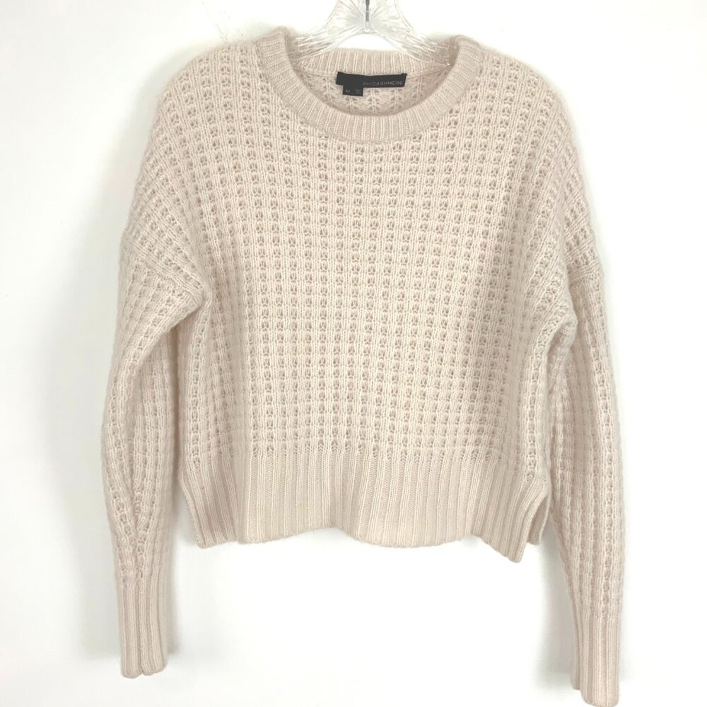 Cashmere Cropped Waffle Knit Sweater from Cashmere 360 Sz M - Picture 4 of 16